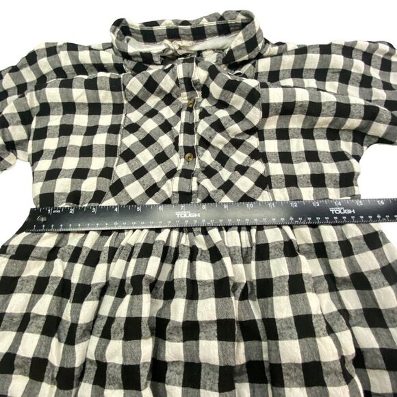 Anthropologie PORRIDGE Women Checker Dress Size M W/B Short Sleeve Gingham 2-20 - Picture 9 of 14
